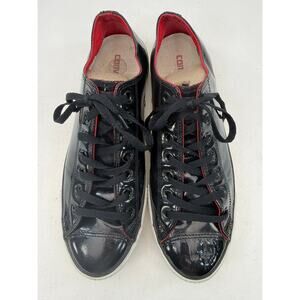 Converse All Star Vintage Y2K Black Patent Crinkle Leather Sneakers Men’s 11 Low